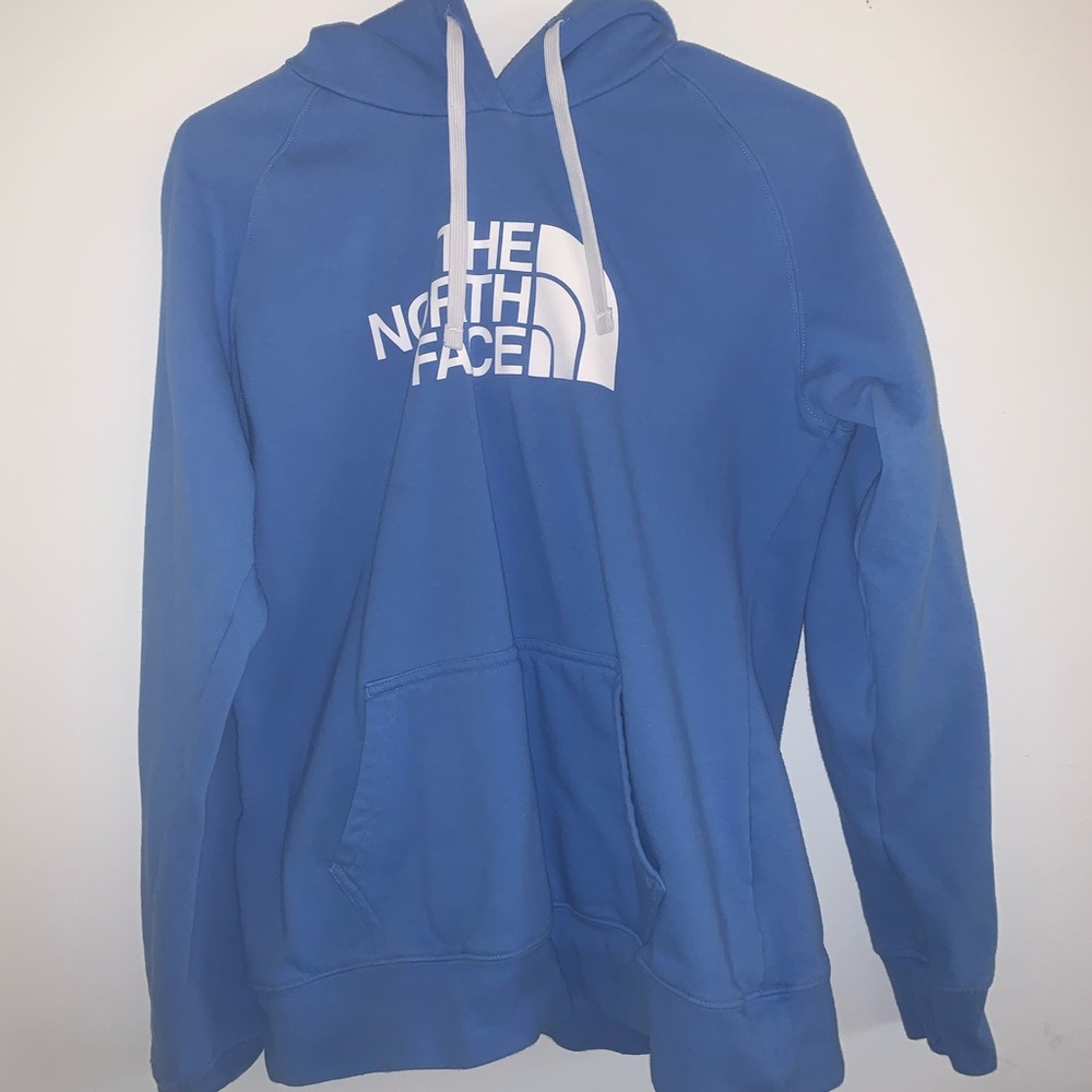 Light blue North Face sweatshirt